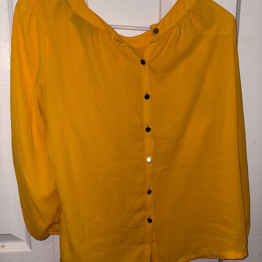 Yellow Button Up Blouse